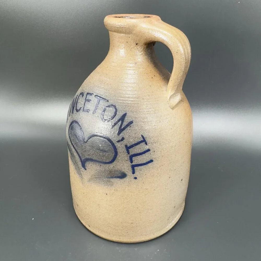 Vintage 1988 Braun Buffalo NY Stoneware Jug Container Brown Salt Glaze Pottery‎